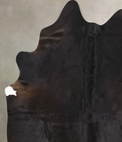 Solid Black Cowhide Rug #B14096