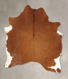 Brown and White Regular Cowhide Rug #B14122