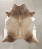 Grey with Beige Cowhide Rug #B1422