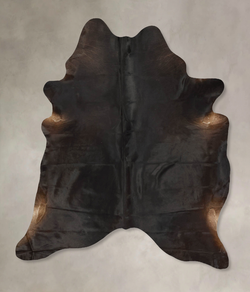 Solid Black Cowhide Rug #B14466