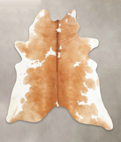 Beige and White Cowhide Rug #B1462