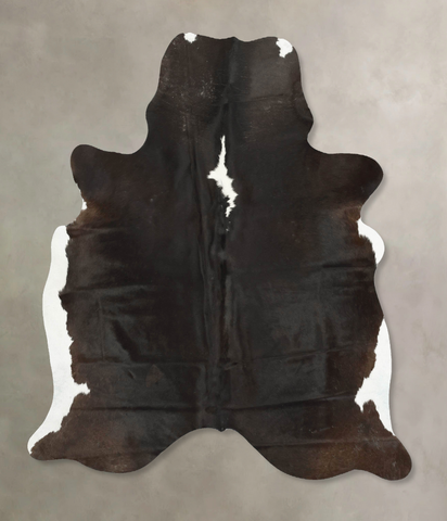 Chocolate and White Cowhide Rug #B14625