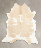 Beige and White Cowhide Rug #B1476