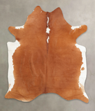 Brown and White Regular Cowhide Rug #B1515