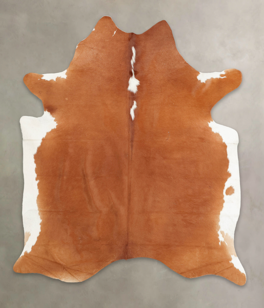 Brown and White Regular Cowhide Rug #B1515