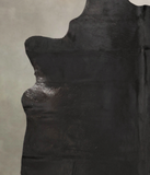 Solid Black Cowhide Rug #B1541