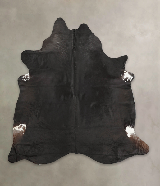 Solid Black Cowhide Rug #B1544