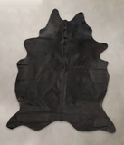 Solid Black Cowhide Rug #B1547
