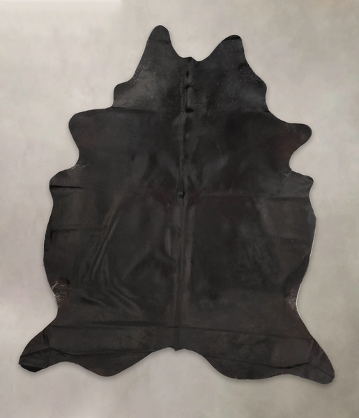 Solid Black Cowhide Rug #B1547