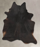 Solid Black Cowhide Rug #B1548