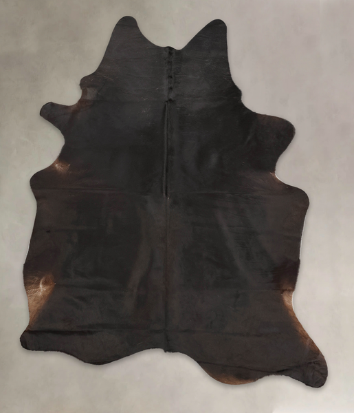 Solid Black Cowhide Rug #B1548