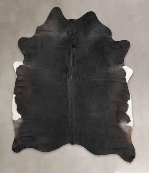 Solid Black Cowhide Rug #B1557