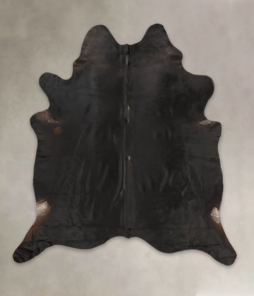 Solid Black Cowhide Rug #B1559