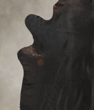 Solid Black Cowhide Rug #B1559