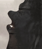 Solid Black Cowhide Rug #B1576
