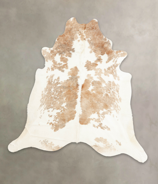 Beige and White Cowhide Rug #B1594