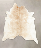 Beige and White Cowhide Rug #B1599