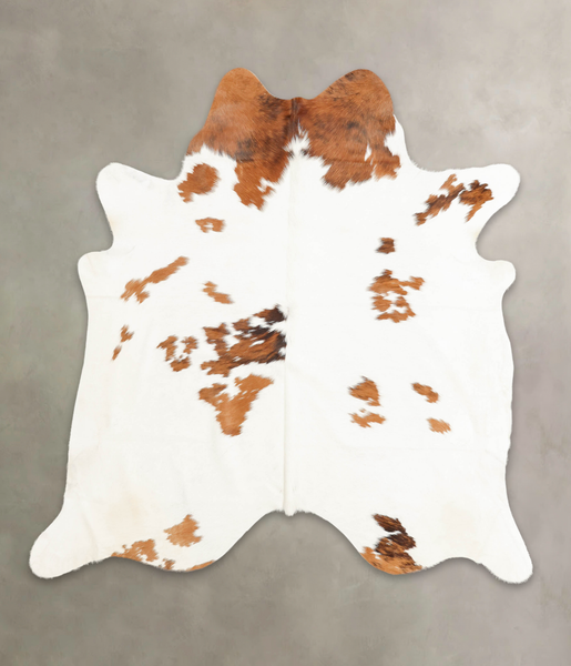 Brown and White Cowhide Rug #B1602