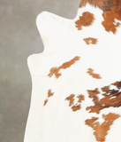 Brown and White Cowhide Rug #B1602