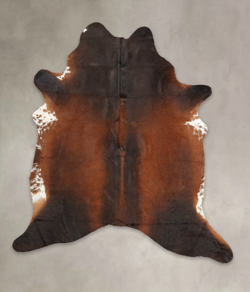 Brown with Red Cowhide Rug #B1605