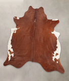 Brown and White Regular Cowhide Rug #B1616