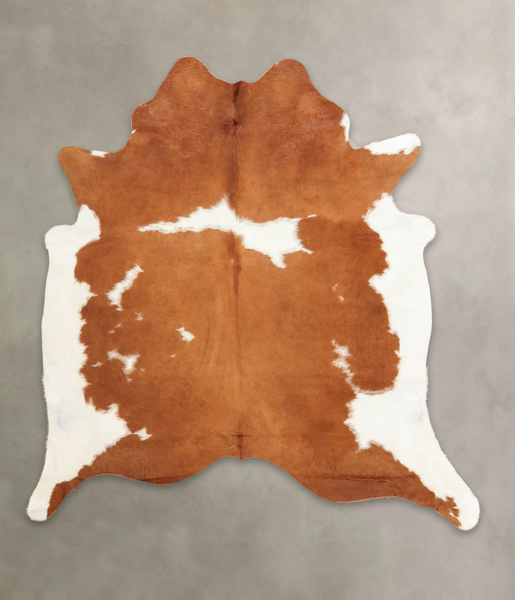 Brown and White Cowhide Rug #B1688