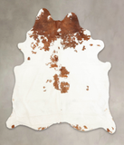 Brown and White Cowhide Rug #B1695