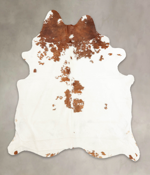 Brown and White Cowhide Rug #B1695
