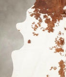 Brown and White Cowhide Rug #B1695