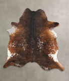 Salt and Pepper Brown Cowhide Rug #B1702