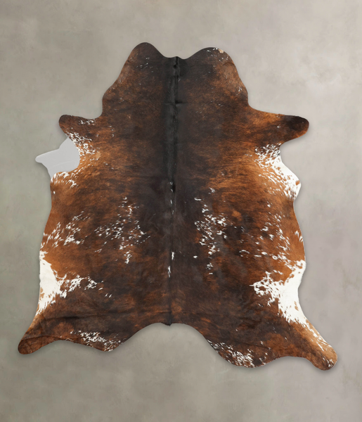 Salt and Pepper Brown Cowhide Rug #B1702
