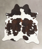 Chocolate and White Cowhide Rug #B1703