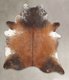Salt and Pepper Brown Cowhide Rug #B1747