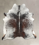 Salt and Pepper Brown Cowhide Rug #B1756