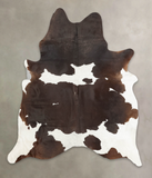 Chocolate and White Cowhide Rug #B1794