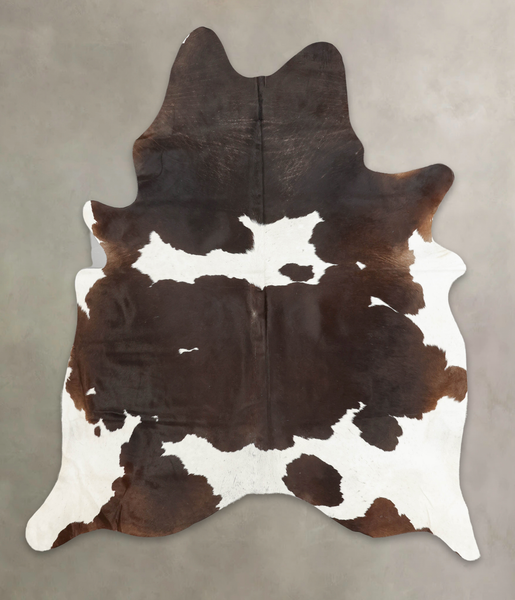 Chocolate and White Cowhide Rug #B1794