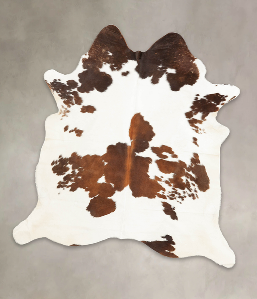 Chocolate and White Cowhide Rug #B1812