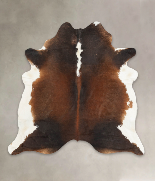 Chocolate and White Cowhide Rug #B1824