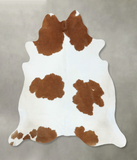 Brown and White Cowhide Rug #B18619