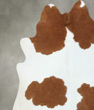 Brown and White Cowhide Rug #B18619