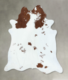 Brown and White Cowhide Rug #B18620