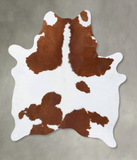 Brown and White Cowhide Rug #B18659