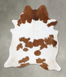 Brown and White Cowhide Rug #B18713