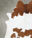 Brown and White Cowhide Rug #B18713