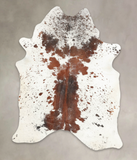 Salt and Pepper Brown Cowhide Rug #B1880