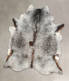 Salt and Pepper Brown Cowhide Rug #B1886