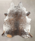 Salt and Pepper Brown Cowhide Rug #B1887