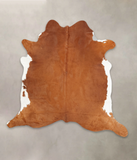 Brown and White Regular Cowhide Rug #B1904