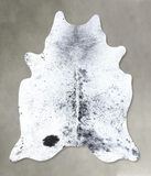 Salt and Pepper Black Cowhide Rug #B19071