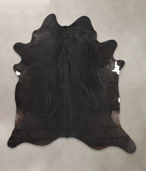 Solid Black Cowhide Rug #B1933